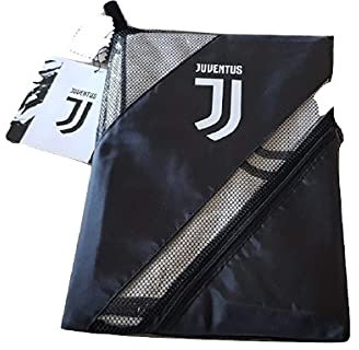 Juventus Sporthandtuch Schwarz + Beauty Zip 50 x 100 cm Offizielle Baumwolle Juve