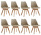 EGOONM 8er Set skandinavischen Esszimmerstühlen, gepolsterte Stühle für Küche/Bürostuhl mit Beinen aus massivem Buchenholz (Beige)
