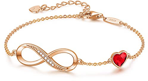 LOUISA SECRET Bracciale Donna Argento 925 Braccialetto Infinito Bracciali Cuore Gioielli Regalo Natale Compleanno Festa Della Mamma per Moglie Amiche Amica