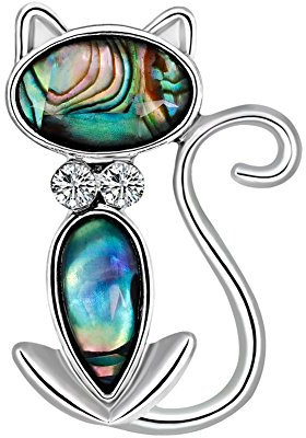 Mode Shell Broche Broche Debout Chat Émail Animal Broche Costume Robe Châle Clip Bijoux Décoration Cadeau 3.7 * 2.6cm Argent Durable et Pratique Créatif et utile Utile traité
