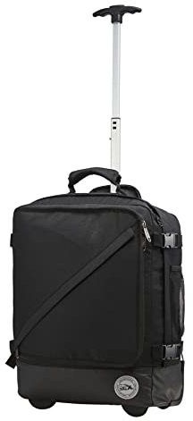 Cabin Max Greenwich 30L Hybrid Trolley Rucksack 45x36x20 cm für Easyjet Untersitz-Handgepäck Reisetasche (45 x 36 x 20cm Schwarz)