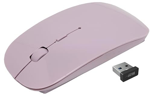 apm Souris Violette sans-Fil, 2.4 GHz, Couleur Pastel, Récepteur USB, Ambidextre, DPI Ajustables 800/1200 / 1600, Piles Incluses, Compatible avec PC Mac Ordinateur Portable, 100401