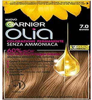 Garnier Olia Haarfarbe, permanente Färbung ohne Ammoniak, deckt 100% weißes Haar ab, mit natürlichen Blütenölen natürlichen Ursprungs, vegane Formel, Blond