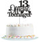 13.Geburtstag Tortendeko Schwarz 13 Offizielle Teenager 13. Geburtstag Kuchen Topper Glitter für 13. Geburtstag Kuchendeko Dekoration Mädchen Jungen (Schwarz)