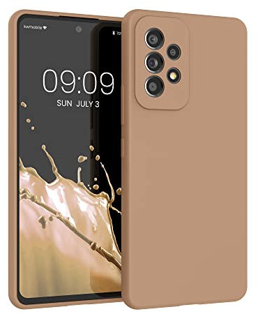kwmobile Hülle kompatibel mit Samsung Galaxy A53 5G Hülle - Silikon Handy Case - Handyhülle weiche Oberfläche - kabelloses Laden - Cappuccino