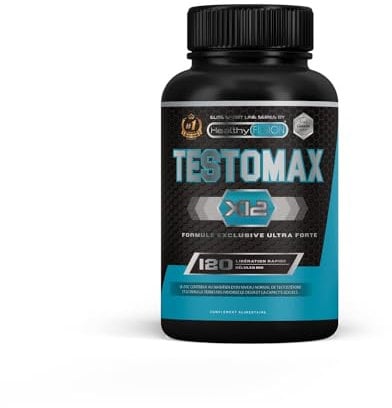 Healthy Fusion, TestoMax | Booster de Testostérone Naturel | Maca des Andes & Taurine | Améliore Vitalité, Masse Musculaire & Performances | Brûle-Graisses Efficace | 120 Capsules