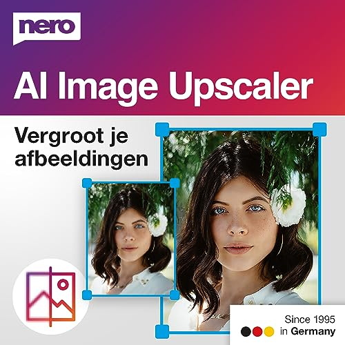 Nero AI Image Upscaler 365 | Fotos vergrößern & hochskalieren | KI Superauflösung bis 8K | Bildqualität verbessern & Rauschen reduzieren |1 PC | Windows 11 / 10