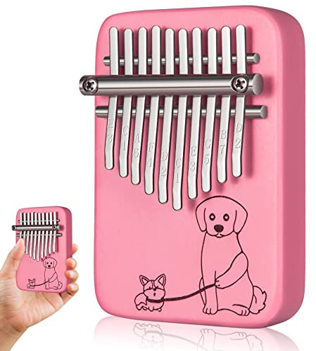 Kalimba Daumenklavier, 10 Tasten, Mini-Finger-Klavier, Marimba-Instrument, Geschenke für Kinder und Erwachsene, Anfänger, rosa 10 Tasten