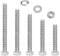 Set di dadi e bulloni M8, in acciaio inox, con rondelle, viti a macchina più lunghe assortite, bulloni completamente filettati per auto, moto, mobili, navi, costruzioni, meccanici (50/60/70/80/90 mm)