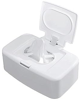 Csirnto Caja de Papel Higiénico 1 Piezas Caja de Toallitas Húmedas Caja de Pañuelos Húmedos Caja de Servilletas con Tapa Caja para Toallitas Húmedas Dispensador de Pañuelos (Blanco)