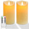 Da by Outdoor Waterproof led Candle Light, Flashing led Candle, Battery Powered Candle with Remote Control and Timer, Ivory White Plastic, 8cm x 15cm 2pcs
