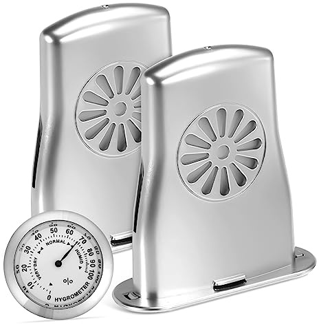 Gadpiparty Violin Hygrometer Thermometer Silver with Silver Guitar Soundhole Humidifiers 2pcs for Musical Instrument Care and Case Maintenance