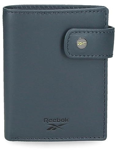 Reebok Switch Portefeuilles et Porte-Monnaie en Cuir de Vachette, Noir, Bleu et Cuir., Bleu, Talla única, Portefeuille Vertical