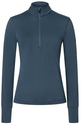 super.natural W TUNDRA175 1/4 Zip Merino Longsleeve Damen - Damen Langarmshirt aus Merino-Polyester-Mix, Geruchsabweisendes Funktionsshirt mit Reißverschluss