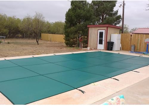 ZJKXJH Cubierta Solar Piscina Cubierta de Seguridad para Piscina, Rectangular, de Invierno, de 3, 5, 6, 10 Y 16 Pies, Malla Verde de PP de Alta Resistencia.(200cm x 400cm (6ftx13ft))
