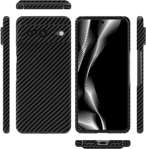 qichenlu Kugelsicher Aramidfaser Kamera Schutz-Schwarz Aramid Hülle für Google Pixel 8,Extrem Stoßfest Extrem Dünn Cover Case Hartschale