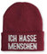 tshirtladen Spruchmütze Strickmütze Ich Hasse Menschen Wintermütze Mütze lustige Beanie mit Stick OneSize, Farbe: Bordeaux