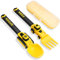 Construction Toddler Cutlery Set - Digger Baby Cutlery Set - Suitable for Kids Forks and Spoon - Portable Forks and Spoon for Kids, Birthday Gifts for 1-5 Year Old Toddlers - Yellow