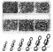 Annyswit 200/300 Stück Karabiner Wirbel Angeln Forelle 4# 6# 8# 10# 12# 14# Angelwirbel Solide Ringe Tonnenwirbel Angel Angelzubehör Wirbel für Vermeiden Verwickeln Angelschnüren