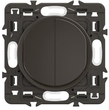LEGRAND - Interrupteur Double ou Va-et-vient - 10A - Commande d'Eclairage Complète - A compléter avec une plaque - Noir
