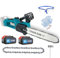Bürstenloser Akku Kettensäge 12 Zoll, Ersatz für Makita 18V Akku,mit 2 x 5500mAh Akku und 2 Ketten, 18V Elektro Kettensäge Handkettensäge, für Gartenscheren Astschere Holzschneidenz