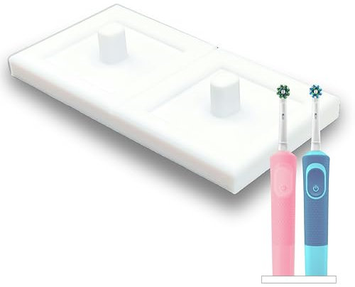Supporto per spazzolino elettrico Oral B Braun con vassoio antigoccia (bianco) (doppio)