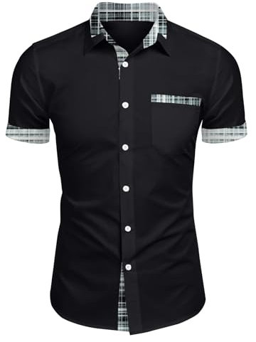 Chemise Homme Manches Courtes Polo Longues Tee Shirt Marque Manches Courtes Chemisette Ete Vetement Chemise Homme Chemises A Fleur Ete Hommes À Carreaux sans Manches Tee Shirt (A02,4XL)