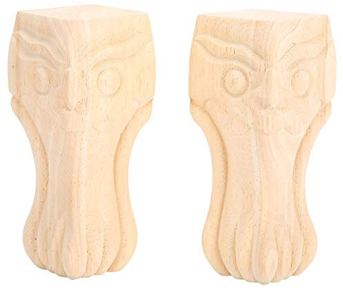 Gavigain Pieds de Table en Bois sculpté, Pieds de Meuble de Style européen pour canapé, Table à thé, Meuble TV, 2 pièces