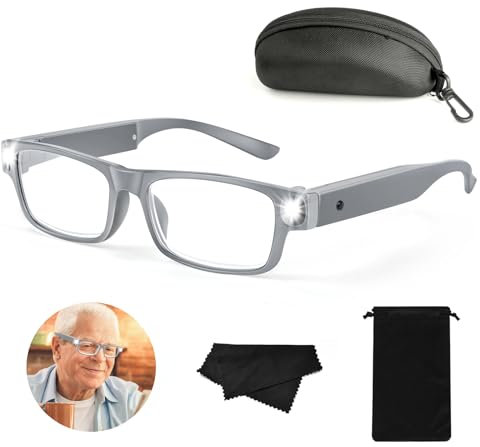 NZQXJXZ Gafas de Aumento con Luz LED Recargables por USB, 300% de Aumento, Gafas con Lupa de Cabeza Manos Libres para Trabajos de Cerca, Pasatiempos, Lectura y Manualidades
