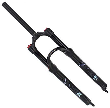 Federgabel 26 27,5 Zoll 29er Fahrrad Legierung Luft Gabeln, 1-1/8 Federweg: 100mm - Schwarz/Weiß - 1750g-1800g