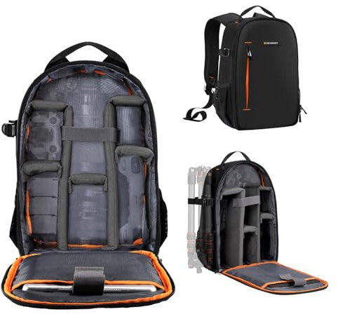 K&F Concept Kamerarucksack für Fotografen, Fotorucksack Klein Multifunktionale Camera Backpack Wasserdicht für SLR/DSLR Kamera Objektiv und Zubehör, Größe M