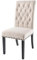 Riess Ambiente Esszimmerstuhl Castle - beige schwarz - Strukturstoff - mit Holzfüßen - Stuhl im Chesterfield-Design