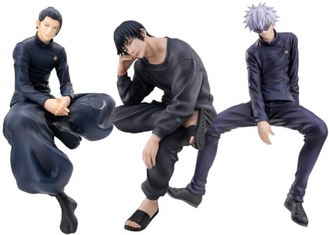 Tongyundacheng 3 Pezzi JJK Figura Gojo Satoru Geto Suguru Fushiguro Toji Figura Statua Anime JJK Action Figura PVC Modello Collezione Desktop Decorazione