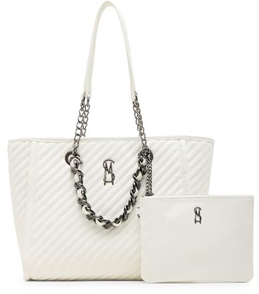 Steve Madden Kattt-h Tragetasche mit Tasche, Weiss/opulenter Garten, Einheitsgröße