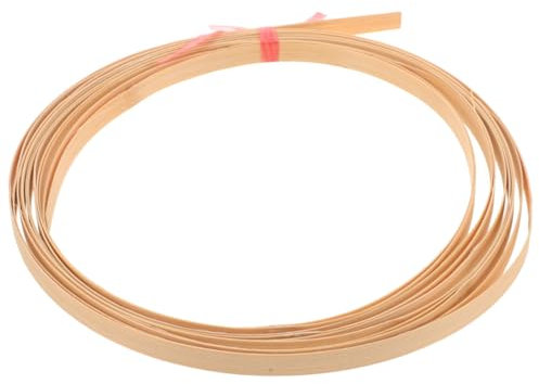 SHINEOFI 2 Rollen Bambusmaterial biegbarer Draht zum Basteln Bambusstreifen Weben von Bastelstreifen Streifen Handwerk bastelmaterial Handwerksmaterial Bambuslatten Bambus-Webmaterial Beige