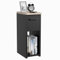 ComfortCove Nachttisch, Nachtschrank, Nachtkästchen, schmaler Nachttisch, schlanker Beistelltisch mit Ablagefach und Griff, Schwarz/Eiche. Größe: B20 x H55 x T30,5 cm