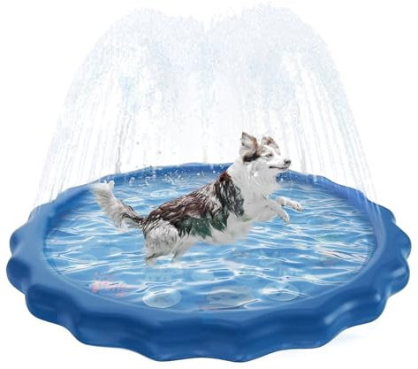 Almohadilla de Aspersor de Juego, XiXiRan Piscina Aspersor para Perros, Splash Pad Niños Mascotas, Almohadilla de Rociadores, Splash Sprinkle Play Pad Mat, Alfombra de Agua Perros (Carta*170cm)