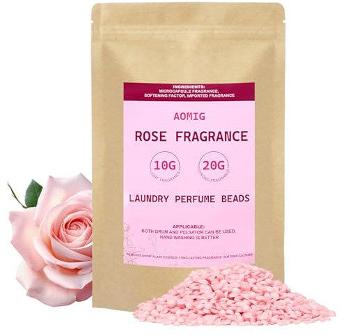 Aomig Perlas Lavadora Perfumadas, 250g Perfume para la colada Perlas De Fragancia, perfumador ropa Para Un Frescor Mas Suave Y Duradero, Rosa