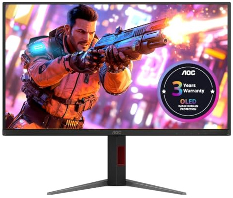 AOC Q27G4ZD Q27G4ZD - Monitor da gioco QHD 240Hz OLED da 27, 2560 x 1440-0,03 ms, True Black HDR400-2X HDMI + DP 1.4, hub USB, altezza regolabile - 100x100 VESA [Q27G4ZD]