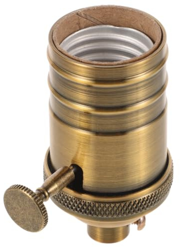 SEWACC Retro Lampenfassung E26 aus Metall in Gold für 250v | Lampenfassung mit Drehknopf, Aluminium Ausführung, Passend für Dekorative Selbstgemacht Bodenleuchte