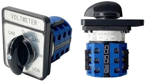 Interruttore a camma trifase, 4 fili, 7 posizioni, 20 A, 690 V, selettore rotativo di commutazione, 12 terminali, LW26 YMW26, 1 pezzo