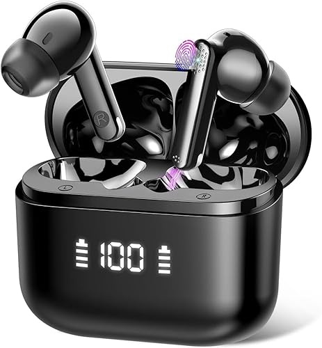 OYIB Cuffie Bluetooth 5.3 stereo con bassi e microfono con cancellazione del rumore