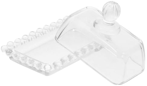 Beurrier Pratique en Verre avec Couvercle, Plat à Beurre Élégant 1 PC | Récipient de Conservation du Beurre, Porte-beurre Pratique, Butter Dish pour Table et Occasions