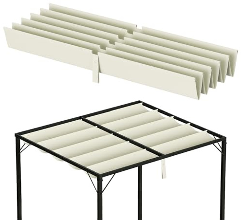 Mantigositeen Techo de repuesto para pérgola de 3 x 3 m, impermeable, retráctil, protección UV 50+, solo sombra, 238 x 259 cm, resistente a la intemperie, protección solar para pérgola, jardín, color