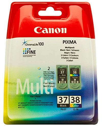 Canon CL-38 / PG-37 Original Tintenpatronen, Multipack 9ml/11ml mehrfarbig/schwarz