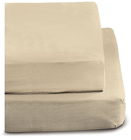 Irisette 0006_84_147577 Merkur, Biber-Spannbetttuch, 180 x 200 cm, sand