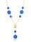MISIS - Damenkette mit blauem Achatstein - Seestern in 925er Silber 18kt vergoldet - 45 cm - Made in Italy