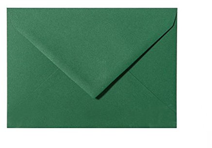 Paper24 100 Briefumschläge 140 x 190 mm mit Dreieckslasche, 120g, Farbe: 13 Dunkelgrün