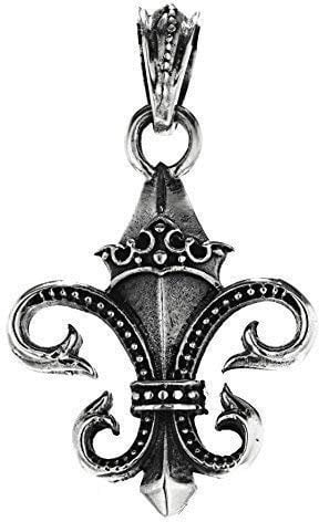 Kiss of Leather Fleur de Lys Pendentif en 925 Sterling Argent Nr.40A