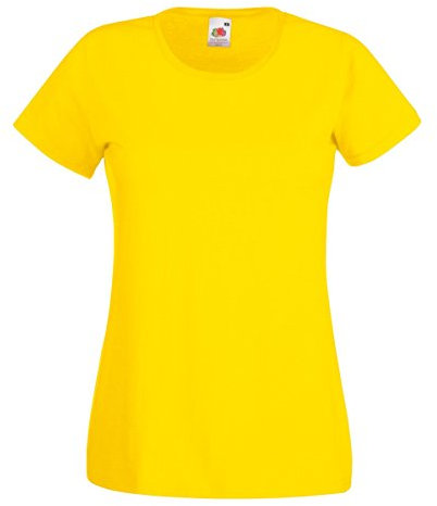 Fruit of the Loom women's value weight t-shirt, lady-fit - Yellow - X-Large
